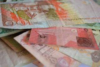 分类纸币、卢比、纸币、钞票、货币、纸币、货币、现金