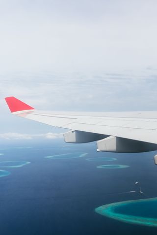 白色机翼，海洋，岛屿，海洋，户外，飞机，自然，海岸