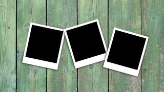 宝丽来，图像，照片，木材，相框，空白，复古，装饰