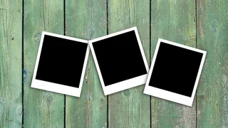 宝丽来，图像，照片，木材，相框，空白，复古，装饰