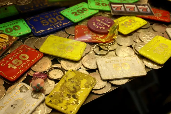 代币、游戏、娱乐博览会、大型物品群、变化、选择、特写、高角度视图