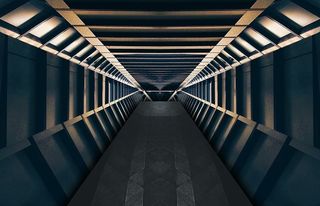 灰钢隧道，科幻，幻想，书籍封面，隧道，室内，宇宙飞船，科学