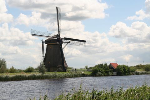 mill，kinderdijk，荷兰，景观，水磨，风车，自然，乡村风光