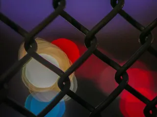 美国, 纽约, 栅栏, 散景, 夜, 桥, LUT, 栅栏