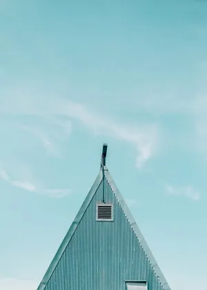 结构，建筑，仓库，镀锌，钢，屋顶，青色，天空