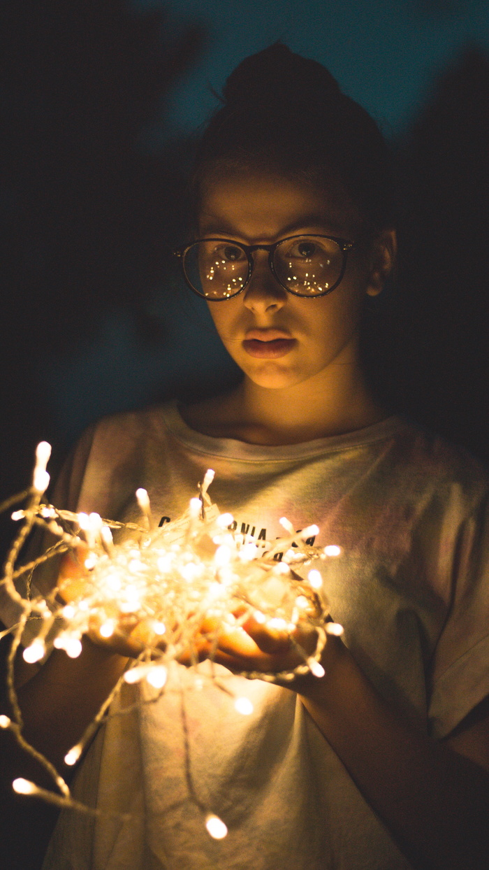 lichterkette，肖像，灯光，傍晚，abendstimmung，灯光，黄昏，灯光