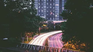 延时摄影，道路，树木，时间，延时，摄影，汽车，街道