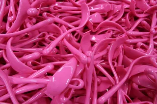 塑料，生产，工业，红色，塑料刷，宏，聚合物，棒