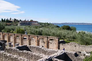 景观，橄榄林，废墟，sirmione，建筑，建筑结构，建筑外观，天空