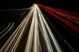 德国、杜塞尔多夫、unterbacher-see、长曝光、汽车、公路、灯光、运动