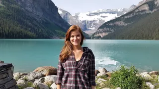 身体，水，身后，女人，路易丝湖，美女，旅游，游客