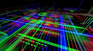 电子、电路、电子、灯光、纹理、背景、渲染、技术