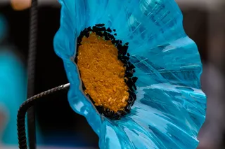 花，玻璃花，花园装饰，低调，美术，工艺，青色，玻璃