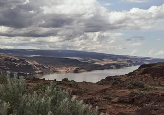 华盛顿，美国，哥伦比亚河，沙漠，远景，风景，风暴，云