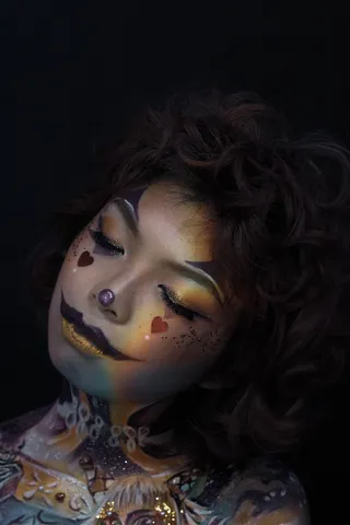 小丑, 女人, 女, 化妆, 面漆, *, 模型, 姿势