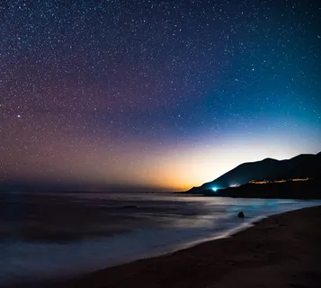 海岸线靠近山,身体,水,旁边,沙滩,夜间,天空,黑暗 海岸线靠近山,身体,水,旁边,沙滩,夜间,天空,黑暗