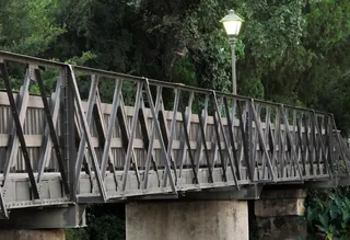 桥梁、木、钢、木、人行桥、水、景观、大梁