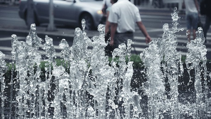 模糊、汽车、酷炫、水晶、装饰、水滴、喷泉、人行横道