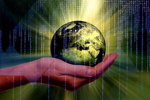 世界、人手、自然、反射、桌面、光、环境、水