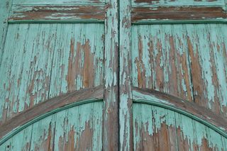 门、端口、木材、油漆、剥落、过期、入口、通道