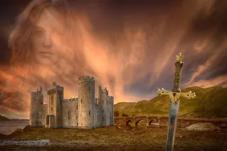 城堡、日落、云朵、中世纪、建筑、美、天空、景观