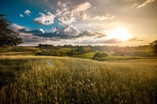 圣佩拉约, 蓝蓝的天空, 云, Cloudscape, 哥伦比亚, atardecer, 月亮, 蓝色