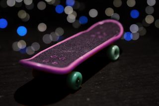 滑板、bokeh、摄影、特写、无人、选择性聚焦、照明、室内