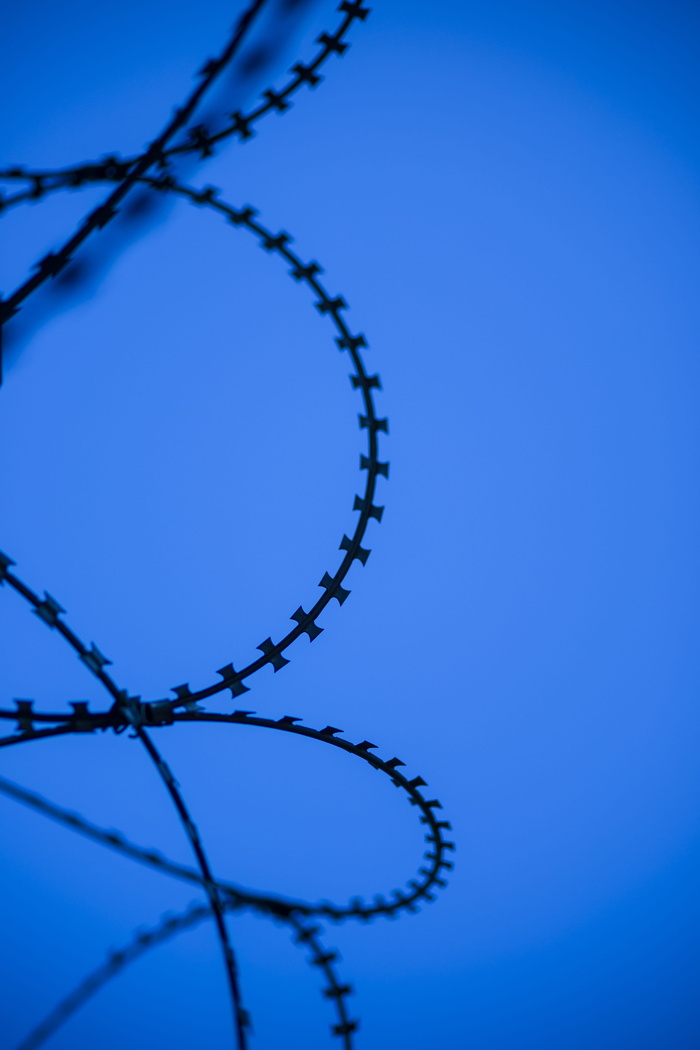 电线, 蓝色, 抽象, 彩色图像, 剃刀, 没有人, 背景