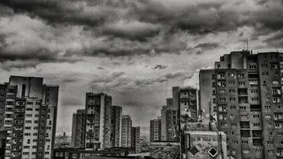 Turkiye，布尔萨，云，建筑，黑白，家，天空，建筑外观