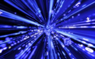 蓝色led灯，虫洞，科学，洞，门户，光，抽象，蓝色