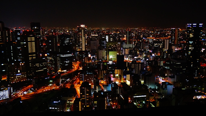 夜景，大阪，日本，天空建筑，大阪夜景，建筑，氛围，夜晚