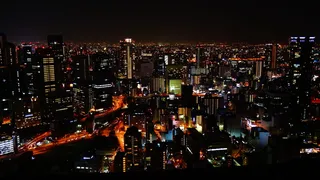夜景，大阪，日本，天空建筑，大阪夜景，建筑，氛围，夜晚