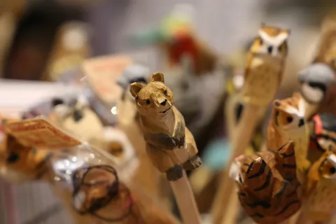 熊，猫头鹰，动物，铅笔，木制，木材，有机，设计