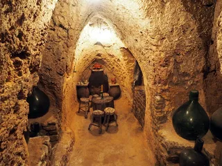 洞穴，陶器，古器，碗旧，石头，坛子，旧，建筑