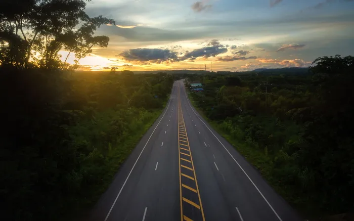 灰色、道路、森林、小路、沥青、街道、背景、道路