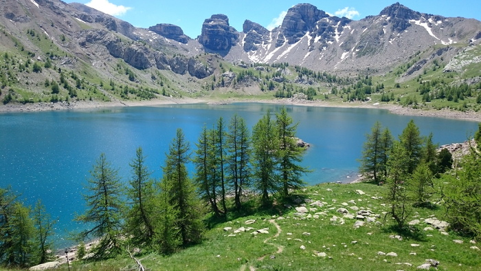 阿洛斯湖，南阿尔卑斯山，在夏天，山，水，风景-自然，美丽的自然，湖泊