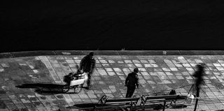 夜间茶叶配送、供应商、饮料、夜间、伊斯坦布尔、阿纳武特科伊、海岸、渔民