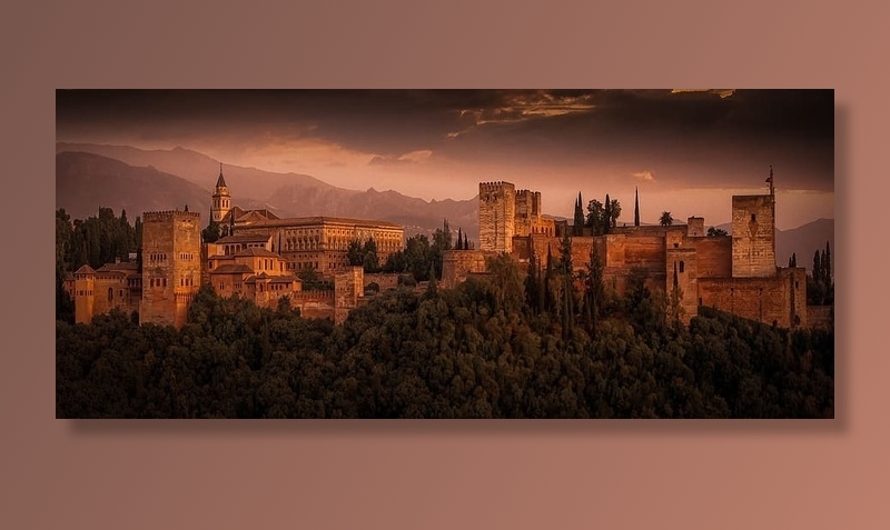 黎明，群山，自然，天空，古老，城堡，云彩，黑暗