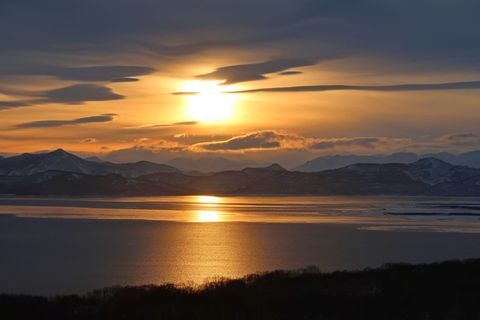 阿瓦查湾，海，日落，天空，云，自然，海岸，景观