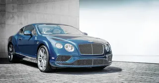 blue、bentley、continental、coupe、concrete、building、automobile、automotive