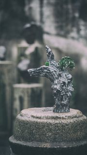 水、花瓶、符号、十字架、自然、岩石、植物、树木