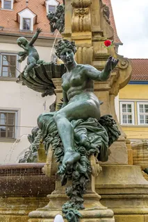 玫瑰，花，塑料，喷泉，雕塑，爱尔福特，雕塑，历史