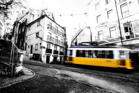 葡萄牙，里斯本，有轨电车，28，里斯本，首都，欧洲，黑白