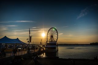 美国国家港，华盛顿堡，日落，船，天空，美丽的天空，木板路