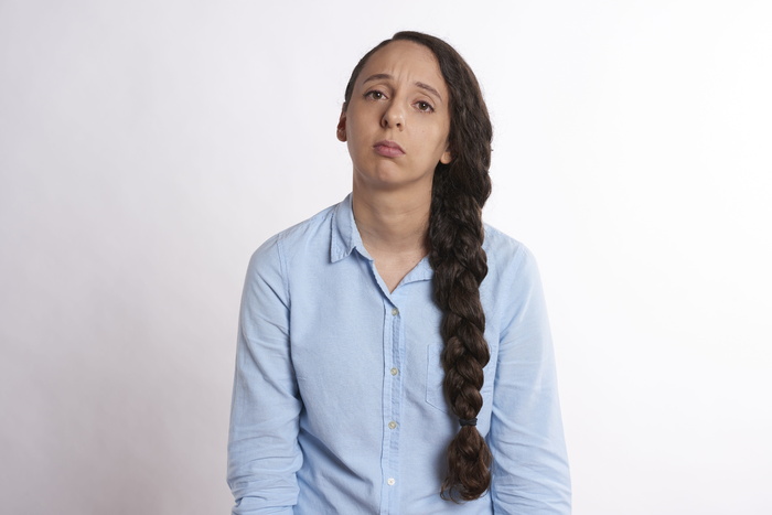 蓝色，连衣裙衬衫，悲伤，女人，沮丧，女人，人，悲伤