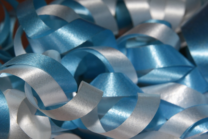 loop，geschenkschleife，闪亮，银色，蓝色，joy，unpack，ribbon