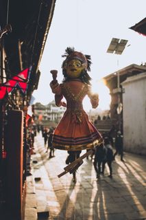 尼泊尔，巴桑塔普尔，加德满都，路，玩，人，8thwonder，游客