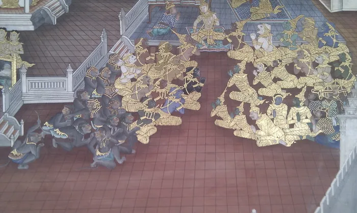 曼谷，寺庙，佛像，无人，高角度视野，白天，装饰，图案