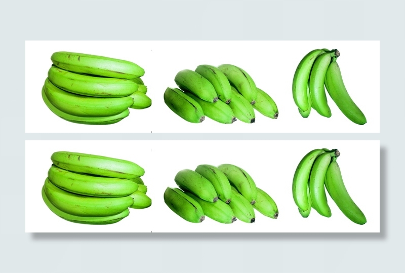 香蕉, 束, 饮食, 节食, 早, 餐饮, 水果, 绿色