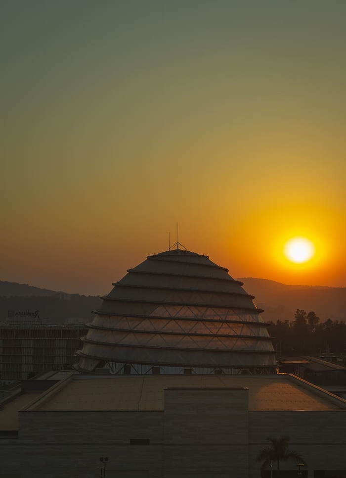 卢旺达，基加利，佳能，城市，64波，太阳，非洲，日落